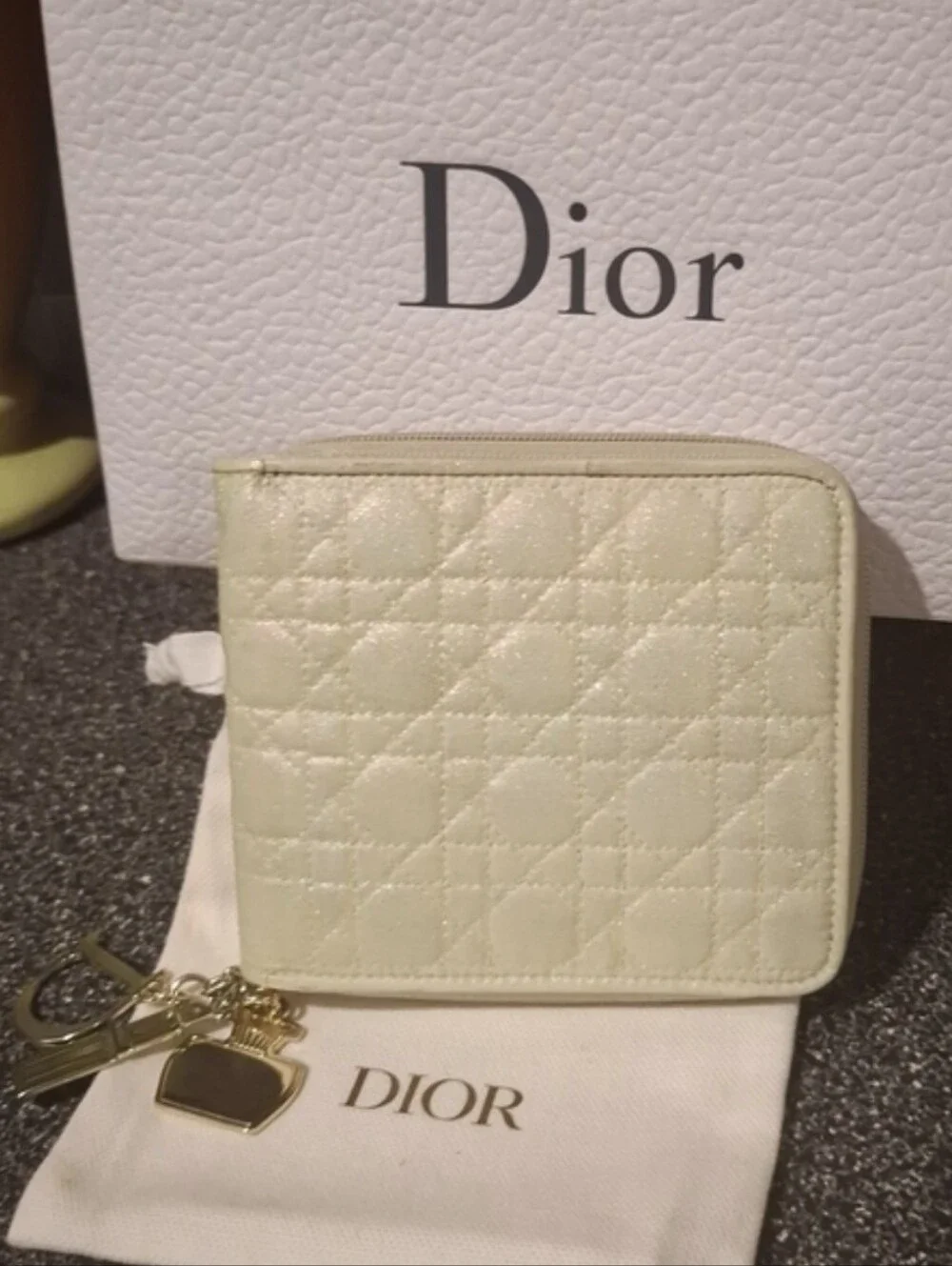Dior Cannage Zip-around Wallet with Charms